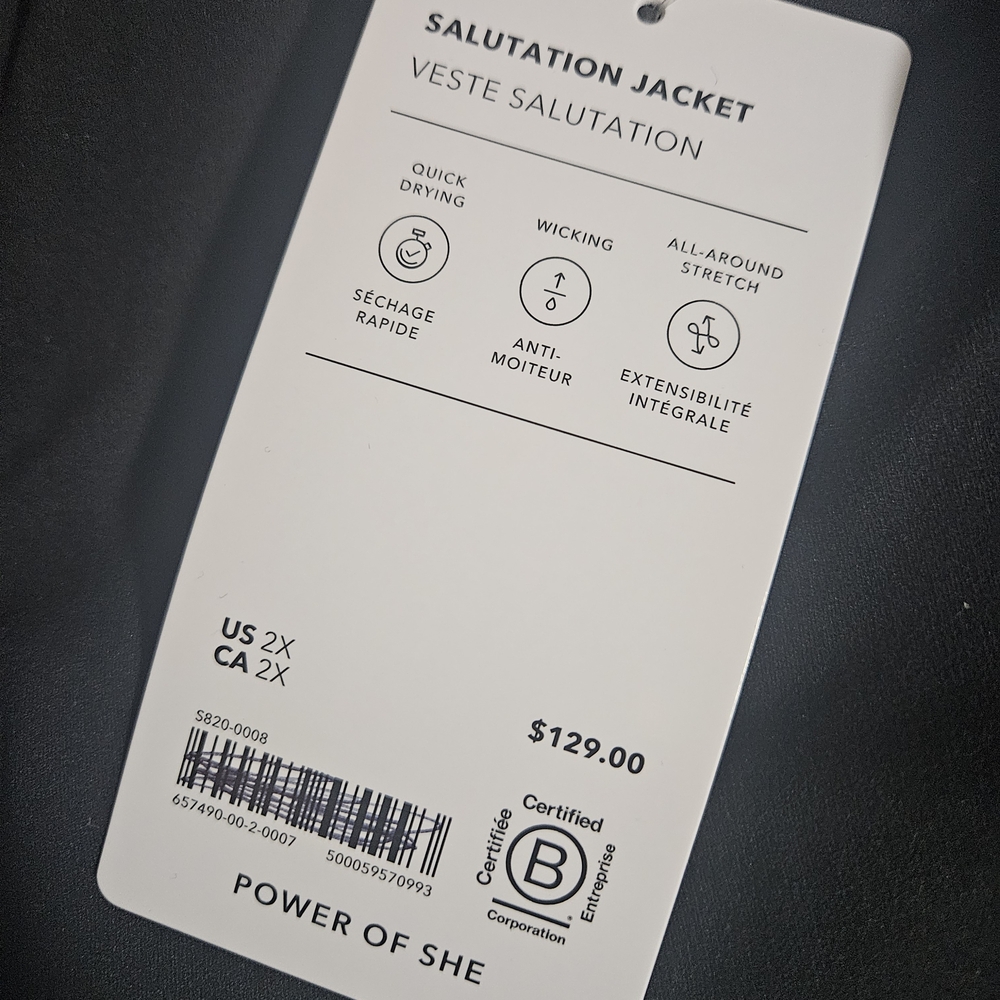 Athleta Black Salutation Performance Zip Jacket N… - image 3